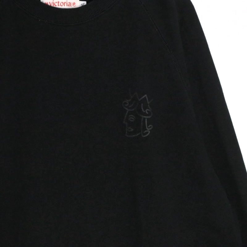 VICTORIA | Logo Print Crewneck Sweatshirt "Black"