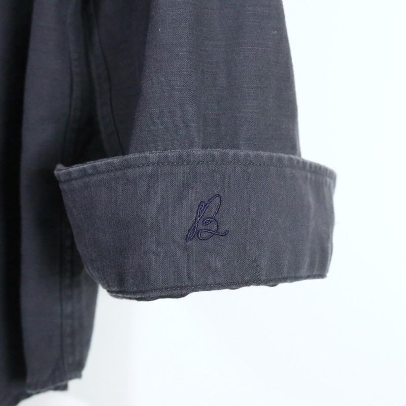 MADISONBLUE 19AW | HAMPTON Back Satin Shirt "Navy / Pearl Button" (MB194-5051PL)