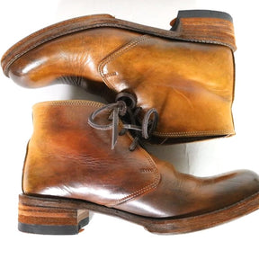 MOTO | Hand Dyed Leather Chukka Boots "Brown" (Size 2)