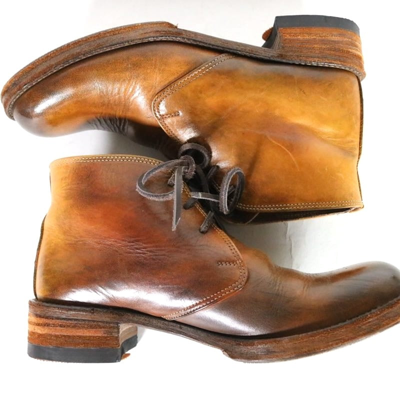 MOTO | Hand Dyed Leather Chukka Boots "Brown" (Size 2)