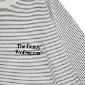 The Ennoy Professional 22SS | Border T-Shirt "White/Black" (SS22BRENCT05AM)