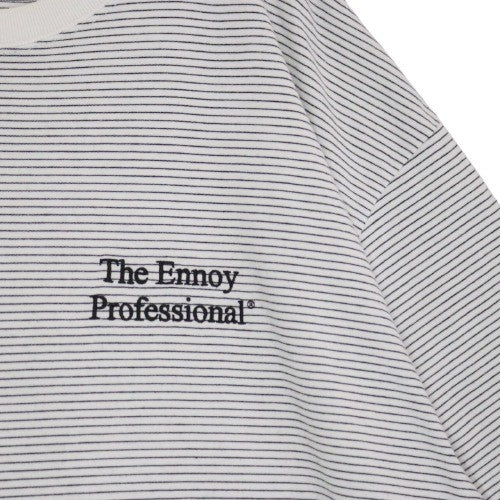 The Ennoy Professional 22SS | Border T-Shirt "White/Black" (SS22BRENCT05AM)