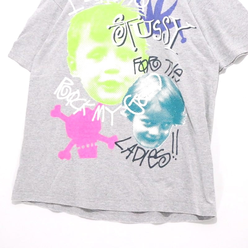 STUSSY 00s | "Rock My Gold" Kids Photo Tee "Grey" [Made in MEXICO]