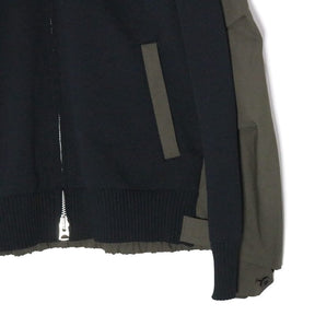 sacai 26SS | Weathercloth x Knit Blouson "Olive/Navy" (26-03924M)