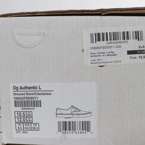 VANS VAULT | OG Authentic LX "Stressed Black / White Checkerboard" (VN0A5FBD95Y1)
