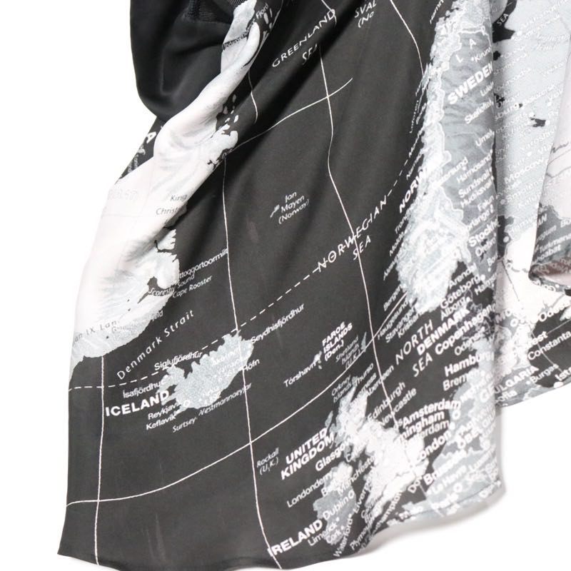 sacai 20SS | World Map Print Blouse "Black" (20-04987)