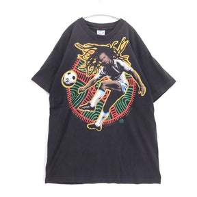 LIQUID BLUE 90s | BOB MARLEY Soccer S/S Tee "Black / 1994 Copyright Made in USA"