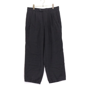 EURO VINTAGE 80s-90s | Bespoke 2Tuck Wide Tapered Slacks "GUTOS / Black"