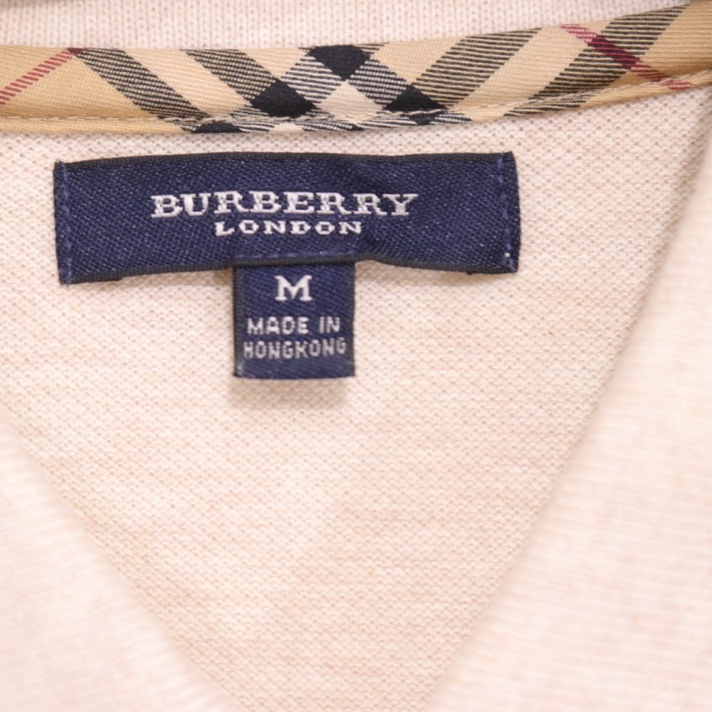 BURBERRY LONDON 90s 00s | Nova Check Collar Polo Shirt "Beige" (Made in Hong Kong)