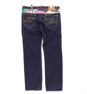 SQUARE | Mixed Material Patchwork Denim Pants "Straight"