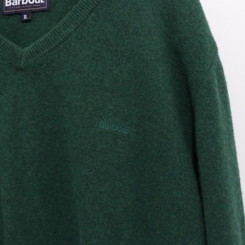Barbour 18AW | Essential V-Neck Lambswool Jumper "Forest Green" (MKN1177GN78)