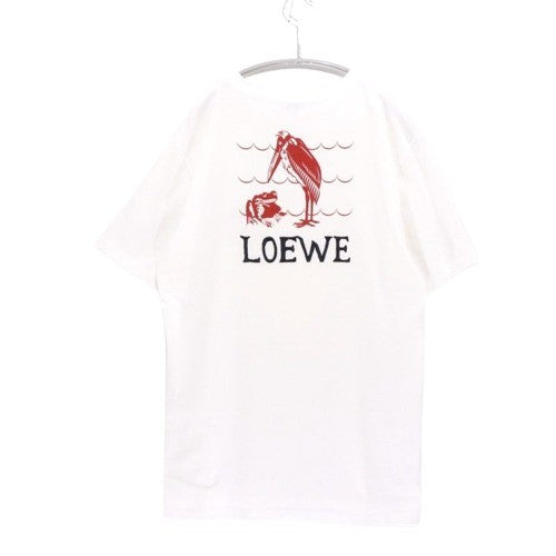 LOEWE 19AW | William De Morgan Frog Print T-Shirt "White/Burgundy"