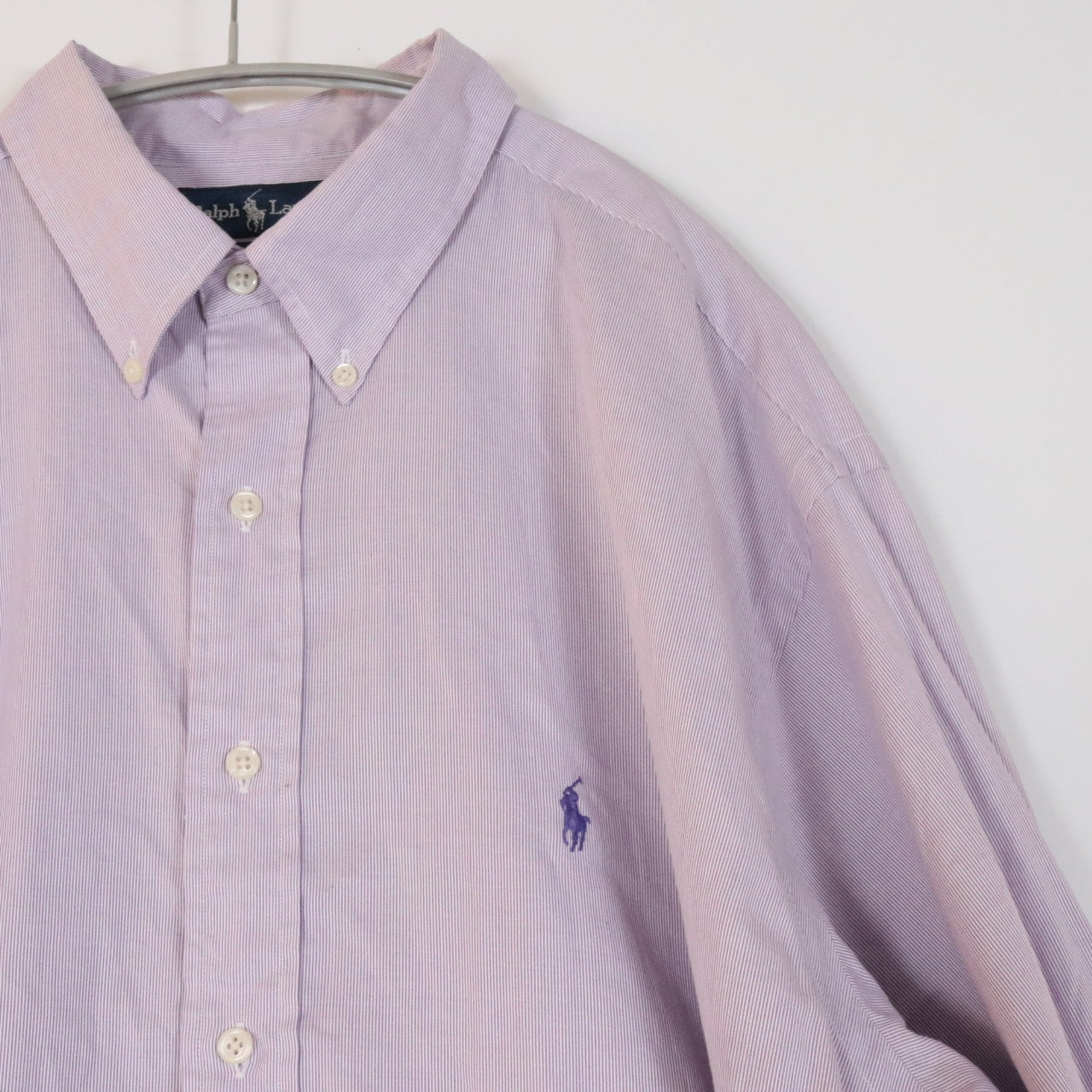 Ralph Lauren ラルフローレン 90s vintage 18 XXL  メンズ ストライプシャツ YARMOUTH