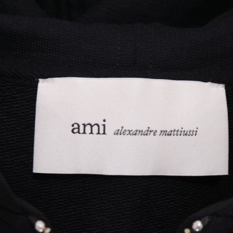 AMI PARIS | Ami de Coeur Zipped Hoodie "BLACK" (HSW765.730)