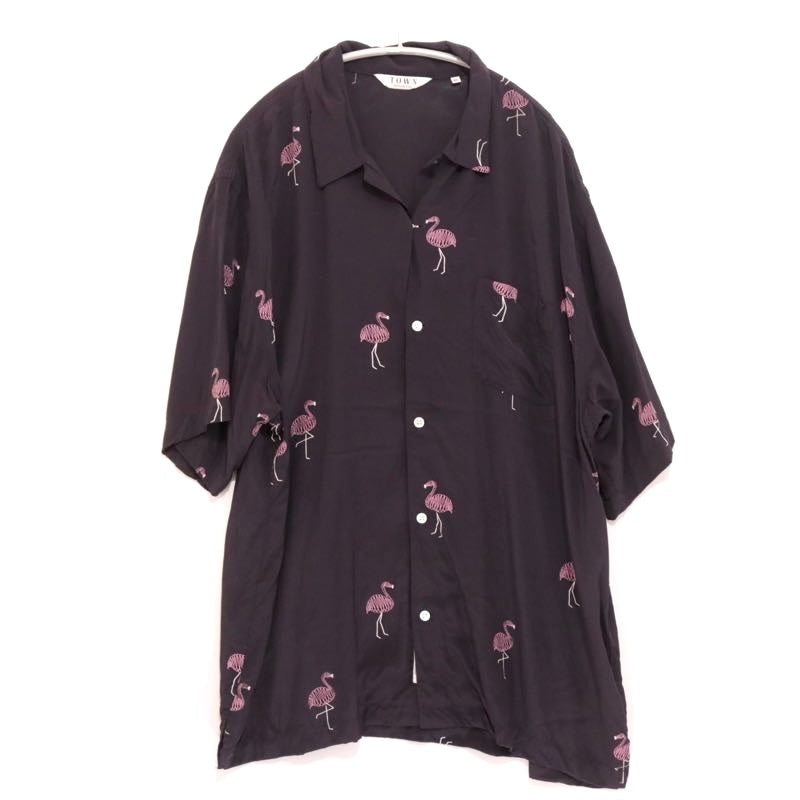 TOWN 25SS | FLAMINGO Open Collar Shirt "Flamingo Pattern" (25SS-SNTN-01)