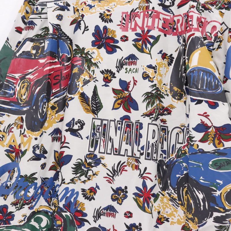 sacai 25ss | Car Race / Tropical Print Shirt "Off White" (25-03651M)