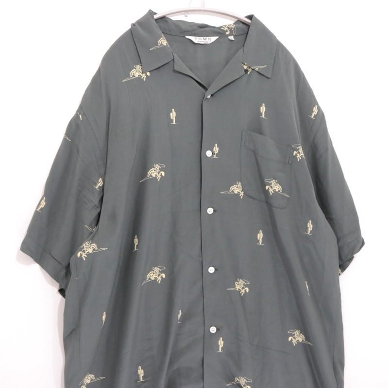 TOWN 25SS | COWBOY Open Collar Shirt "Dark Green" (25SS-SNTN-01)