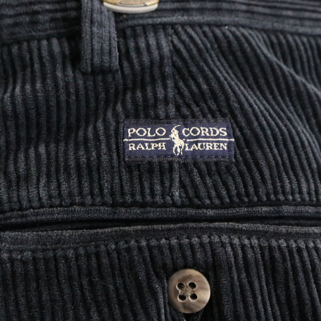 90s vintage Polo Ralph Lauren ポロラルフローレン Tuck Corduroy Pants ”POLO CORDS” 太畝