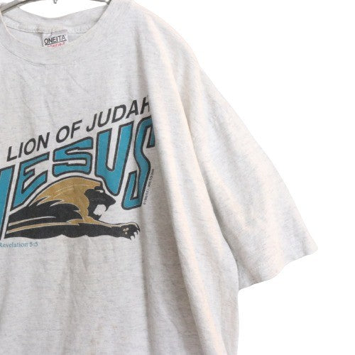 90s USA製 ONEITA vintage XL メンズ 半袖Tシャツ 1993年 JESUS LION OF JUDAH シングルステッチ