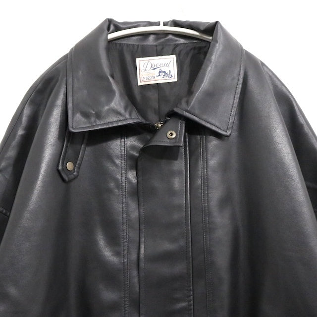 Discoat 23AW | Vintage PU Leather Jacket "Black" (DPZ2032107A0003)