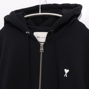 AMI PARIS | Ami de Coeur Zipped Hoodie "BLACK" (HSW765.730)