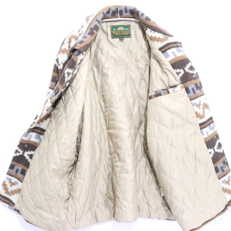 WAGE SCALE | Native Pattern Insulated Wool Jacket "Brown/Multi"