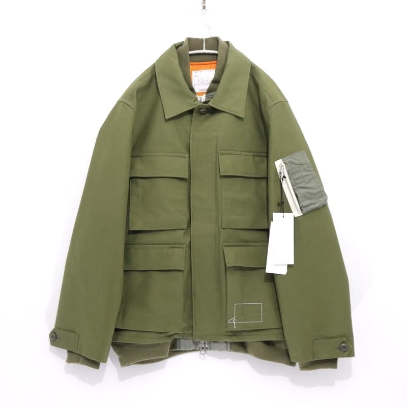sacai 25SS | WTAPS Cotton Back Satin Jacket 02 "Khaki" (25-03694M)