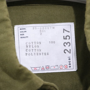 sacai 20SS | Nylon Twill x Cotton Shirt "Olive" (20-02357M)