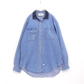 Polo Ralph Lauren 90s | Authentic Dungarees Corduroy Collar Denim Shirt "Indigo / Navy"