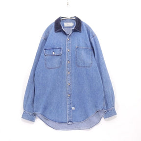 Polo Ralph Lauren 90s | Authentic Dungarees Corduroy Collar Denim Shirt "Indigo / Navy"