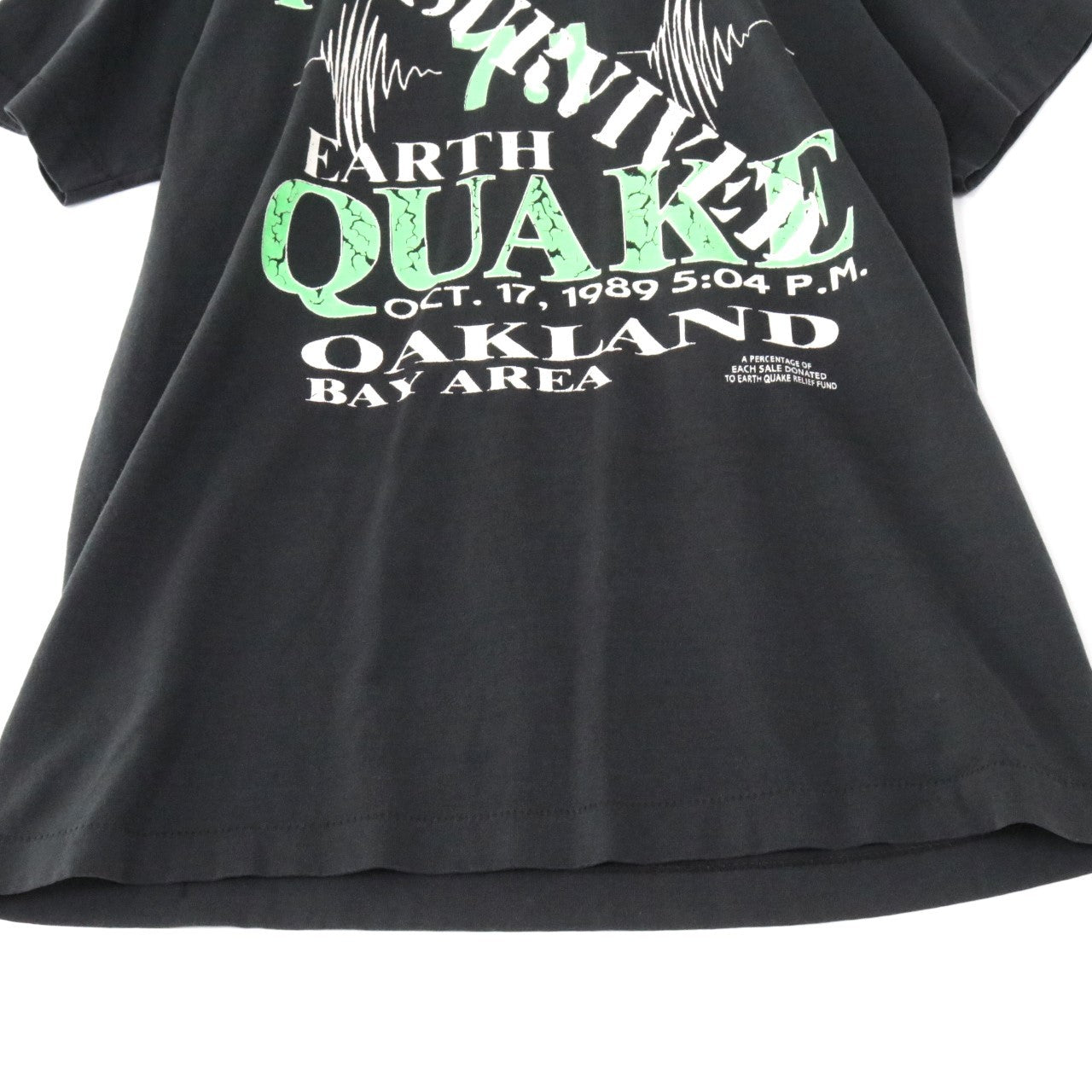 80s 90s USA製 vintage L メンズ 半袖Tシャツ 1989年 EARTH QUAKE OAKLAND