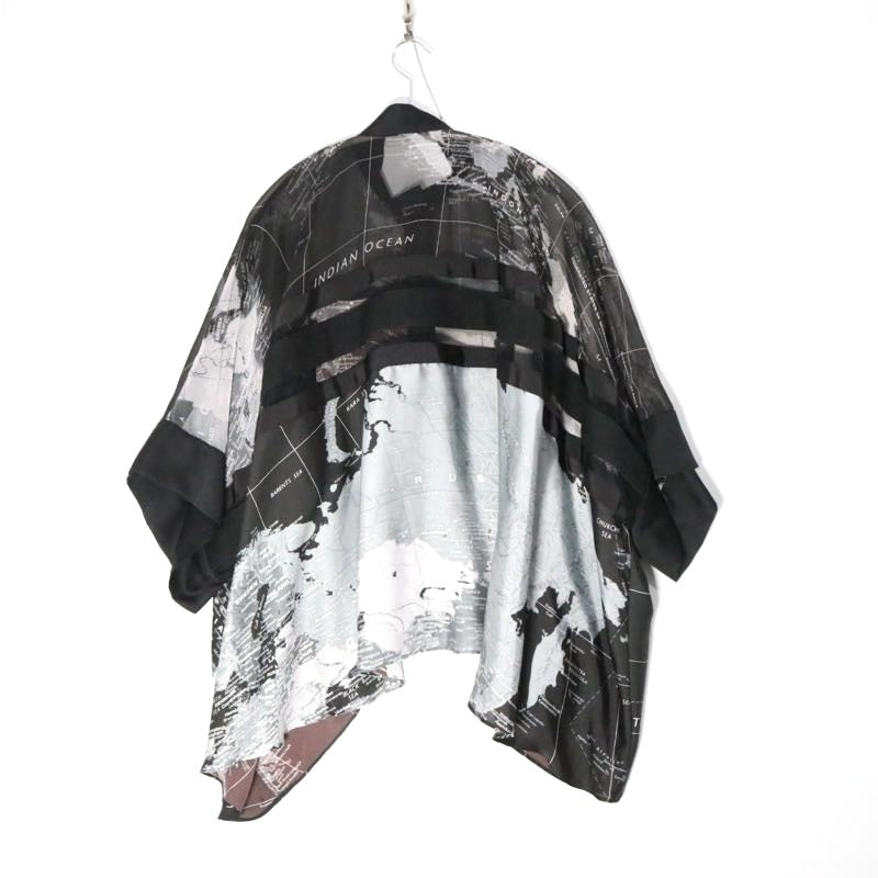 sacai 20SS | World Map Print Blouse "Black" (20-04987)