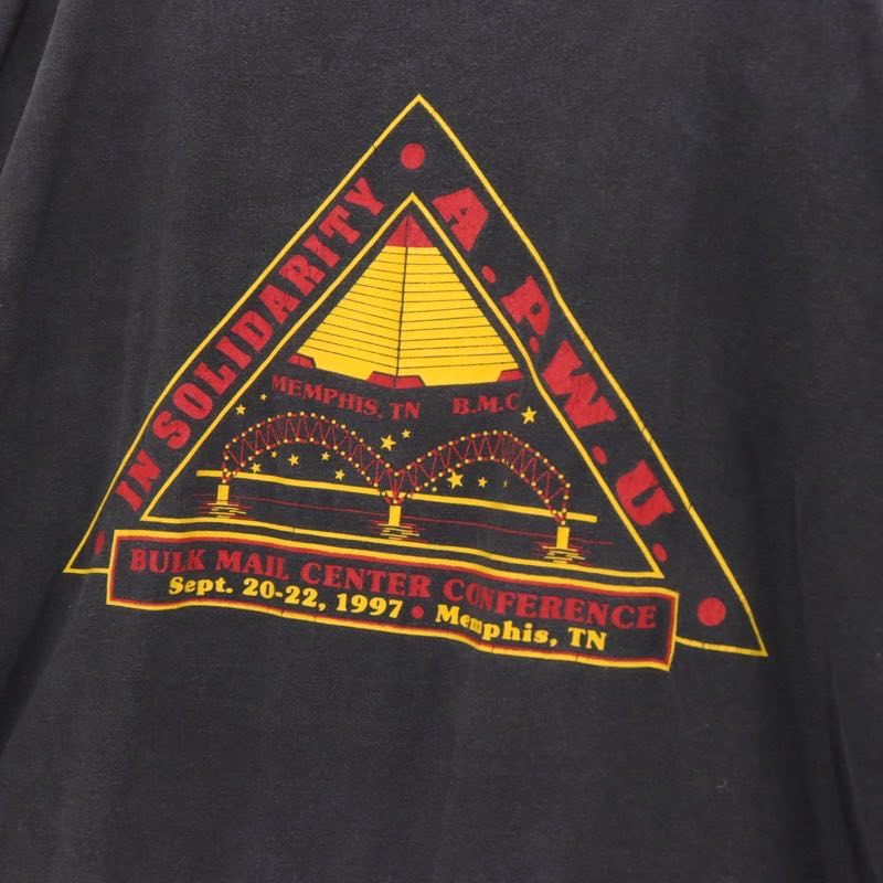 90s A.P.W.U. | 1997 Bulk Mail Center Conference "Graphic Tee" (Oneita-Made in USA)