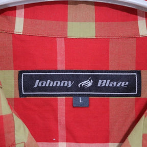 JOHNNY BLAZE | Open Collar Check Shirt "Red"