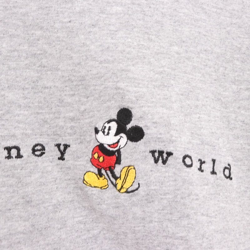 90s Vintage Disney | Walt Disney World Mickey Mouse Embroidery T-Shirt "Grey" Made in USA