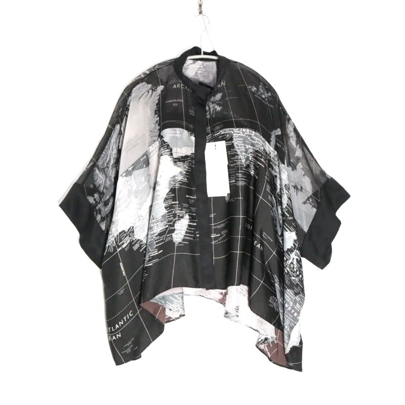 sacai 20SS | World Map Print Blouse "Black" (20-04987)