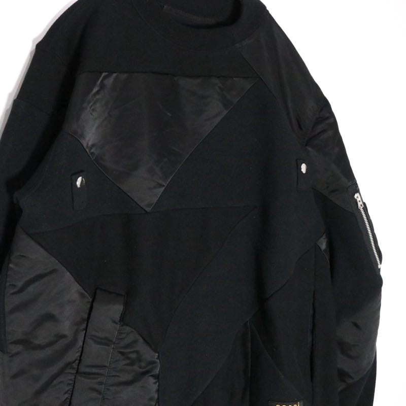 sacai 21SS | x Hank Willis Thomas Patchwork Sweat "Black" (21-02499M)