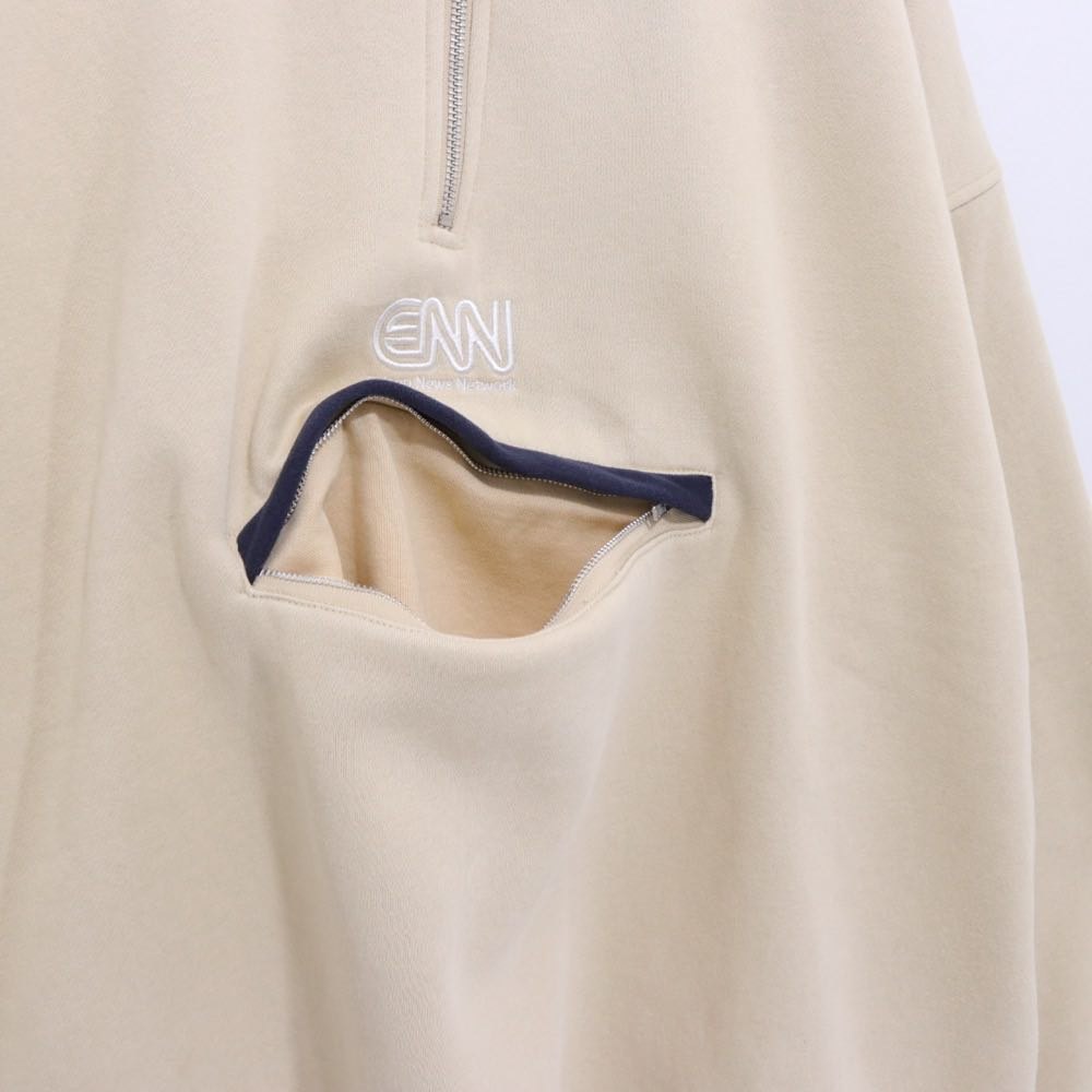 Evisen Skateboards | Logo Half-Zip Sweatshirt "Beige"