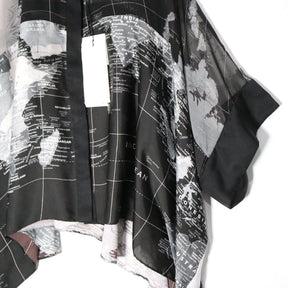 sacai 20SS | World Map Print Blouse "Black" (20-04987)