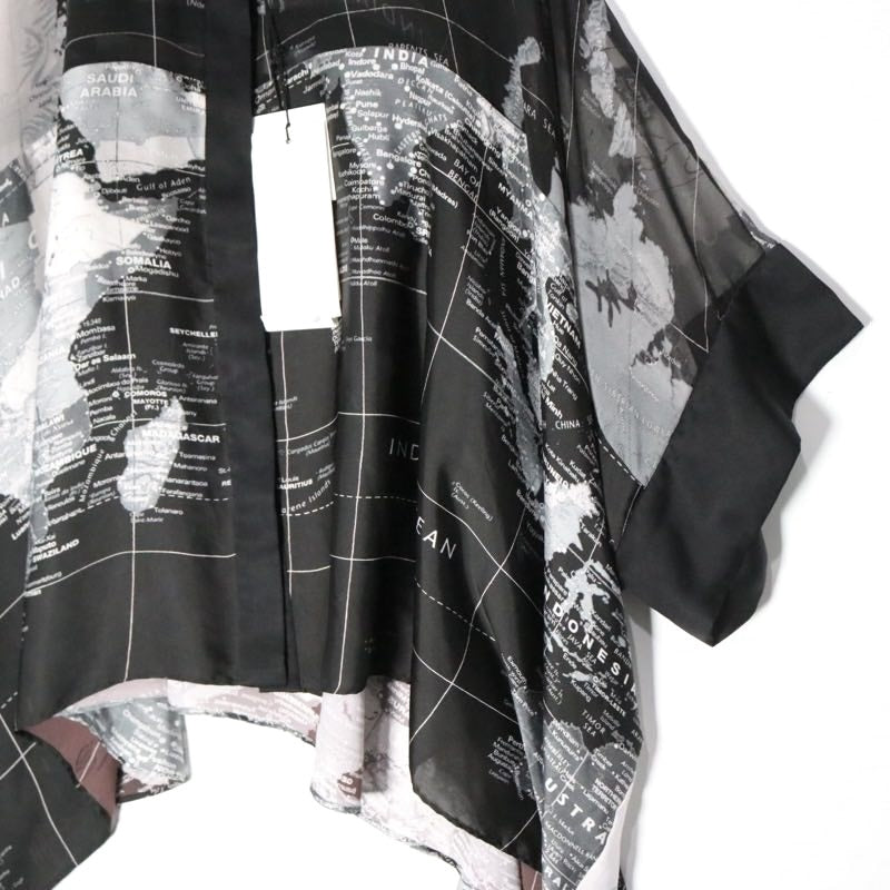 sacai 20SS | World Map Print Blouse "Black" (20-04987)