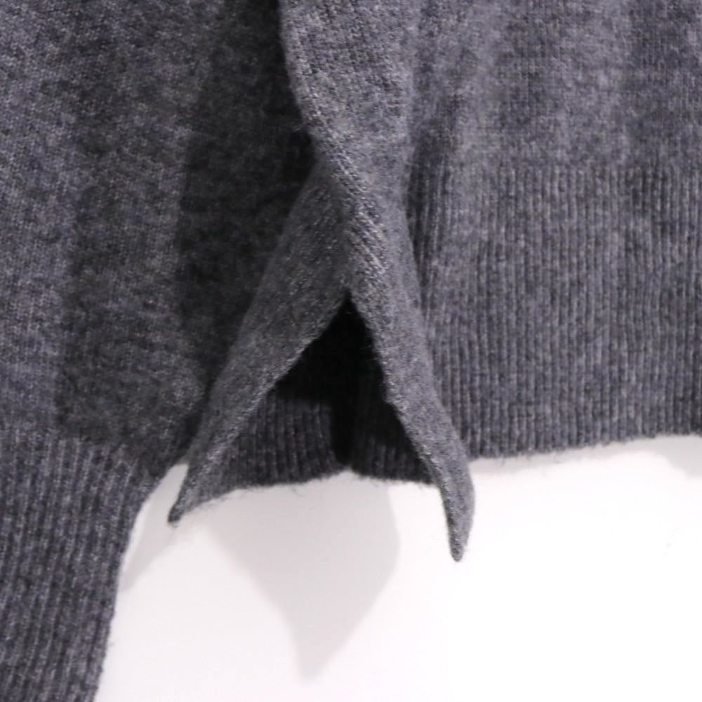 Discoat 24AW | Melange Yarn Deep V Pullover "Gray" (DCZ10A2305A0001)