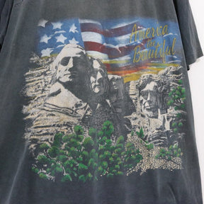 90s Vintage Hazelwood | America the Beautiful Graphic Tee "Mount Rushmore & Snake" (Made in USA)
