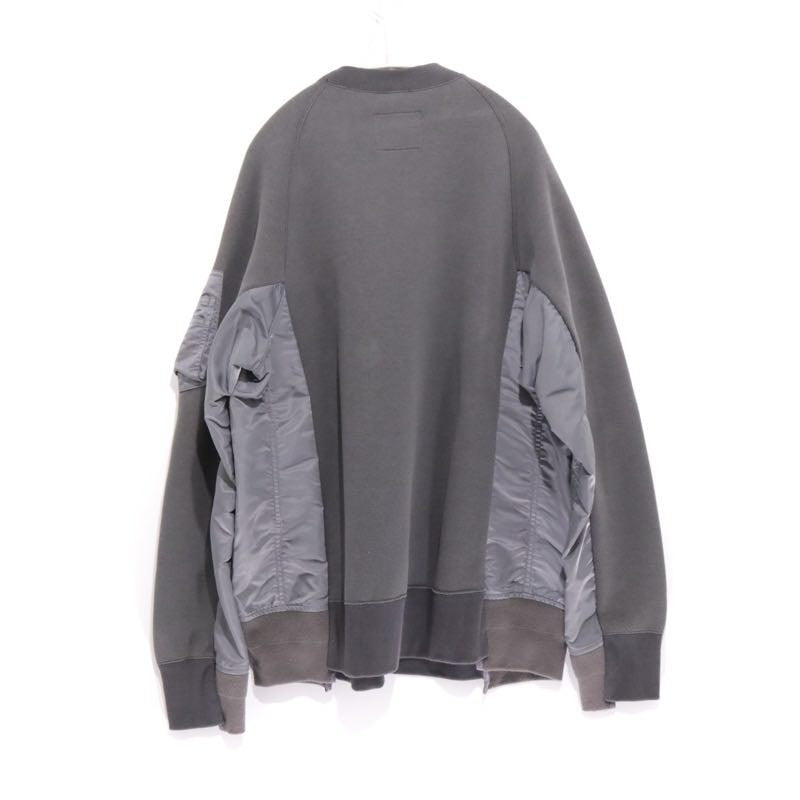 sacai 24SS | Sponge Sweat x Nylon Twill Pullover "Grey" (SCM-058)