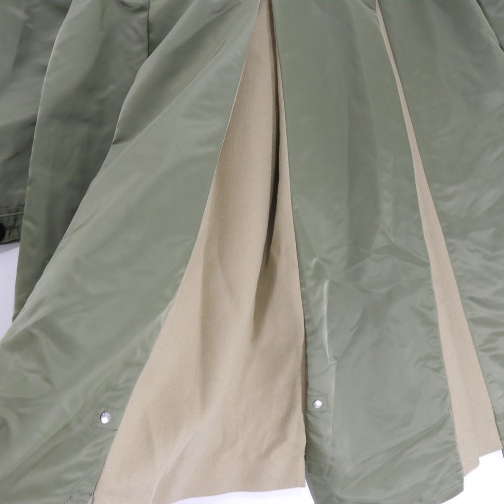 sacai 21AW | Wool Melton Docking Chester Coat "Beige×Khaki" (21-05726)
