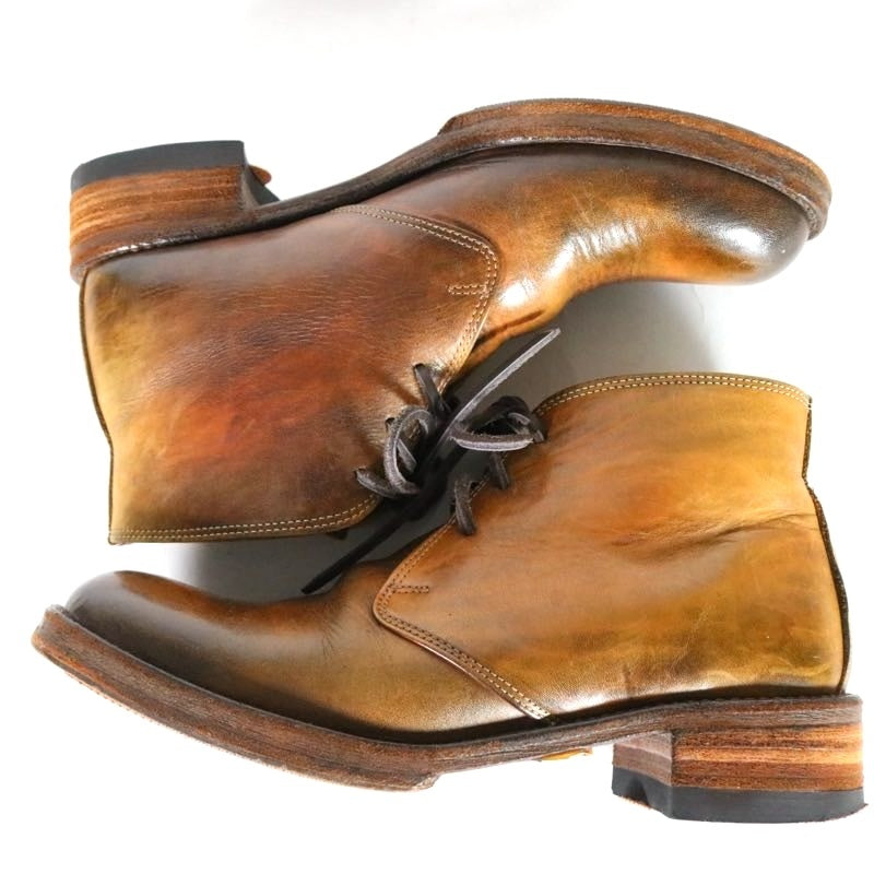 MOTO | Hand Dyed Leather Chukka Boots "Brown" (Size 2)