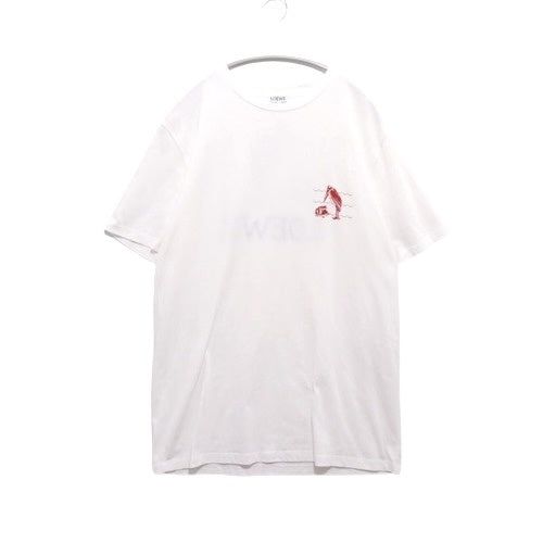 LOEWE 19AW | William De Morgan Frog Print T-Shirt "White/Burgundy"