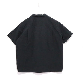 sacai 24AW | Cotton Nylon Ripstop Half Zip Pullover Shirt "BLACK" (24-03357M)