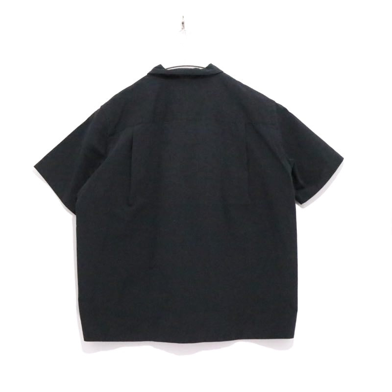 sacai 24AW | Cotton Nylon Ripstop Half Zip Pullover Shirt "BLACK" (24-03357M)