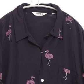 TOWN 25SS | FLAMINGO Open Collar Shirt "Flamingo Pattern" (25SS-SNTN-01)