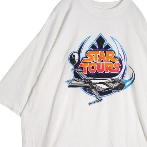 90s Disney | Star Wars Official T-Shirt "White / Large Print" (Made in USA / XXL)